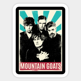 Vintage Retro Mountain Goats Sticker